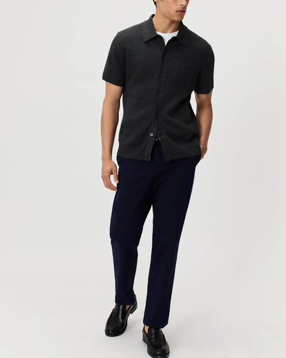 100% Organic Cotton Mesh-Stitch Button-Up Sweater Polo - US 6520