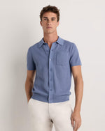 100% Organic Cotton Mesh-Stitch Button-Up Sweater Polo - US 8219