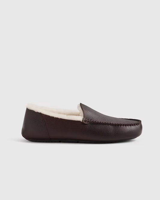 Italian Leather Handstitched Moccasin Slipper - US 1557