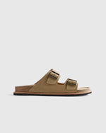 Nubuck Leather Double Buckle Slide - US 3451