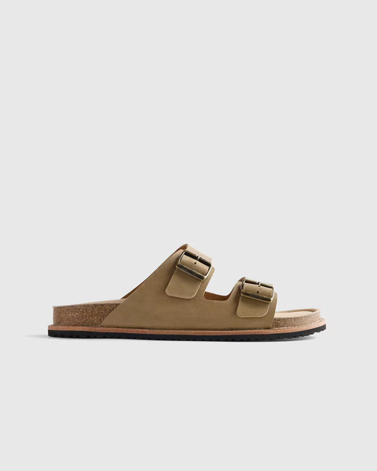Nubuck Leather Double Buckle Slide - US 3451