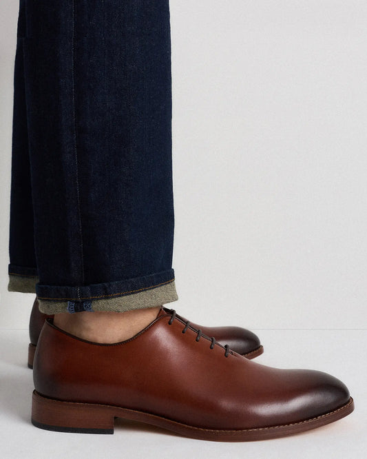 Calfskin Leather Plain Toe Oxford - US 4971