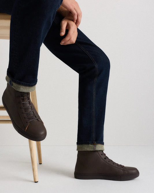 Italian Leather High Top Everyday Sneaker - US 0736