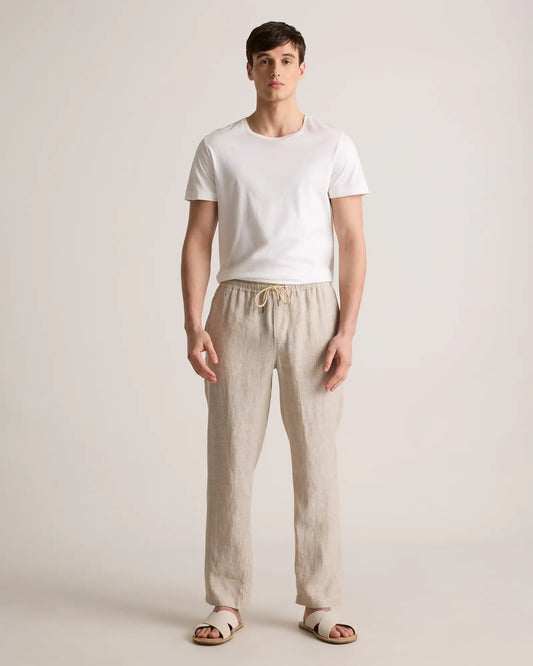 100% European Linen Drawstring Beach Pants - US 1417