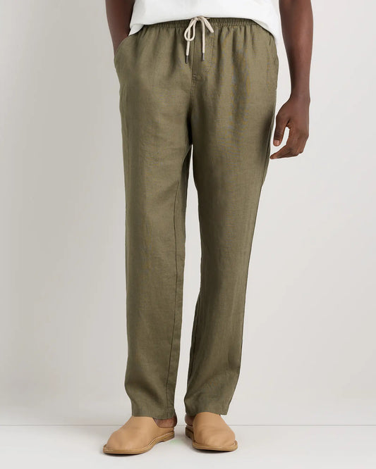 100% European Linen Drawstring Beach Pants - US 3243
