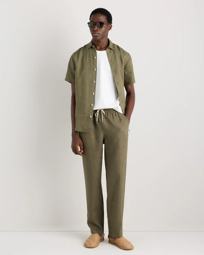 100% European Linen Drawstring Beach Pants - US 5579