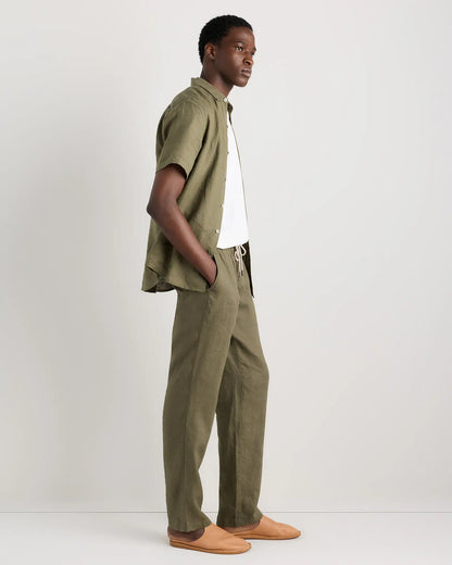 100% European Linen Drawstring Beach Pants - US 5579