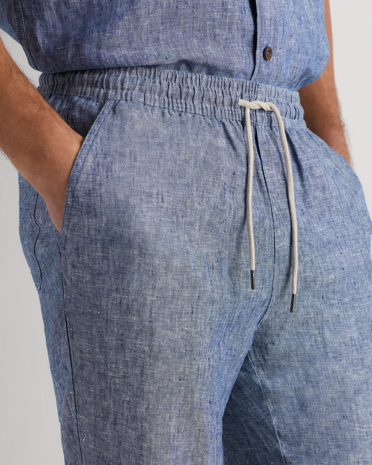 100% European Linen Drawstring Beach Pants - US 5389