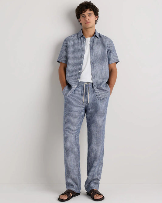 100% European Linen Drawstring Beach Pants - US 4780