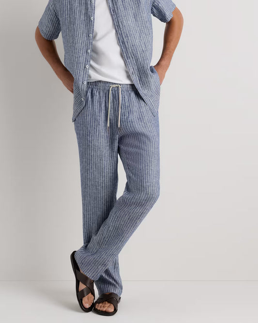100% European Linen Drawstring Beach Pants - US 4732