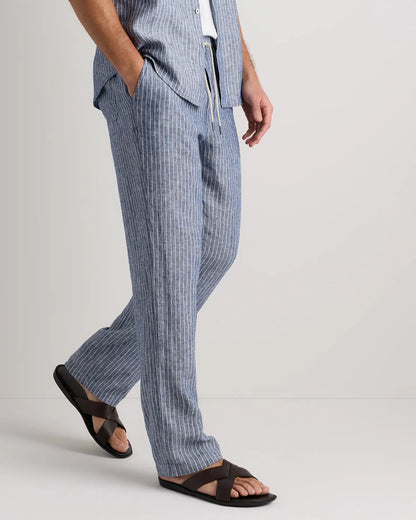 100% European Linen Drawstring Beach Pants - US 9505