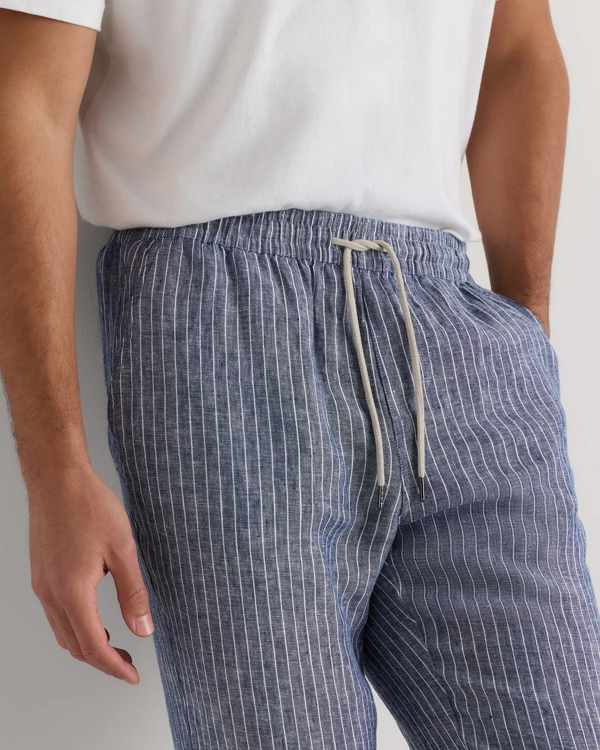 100% European Linen Drawstring Beach Pants - US 9505