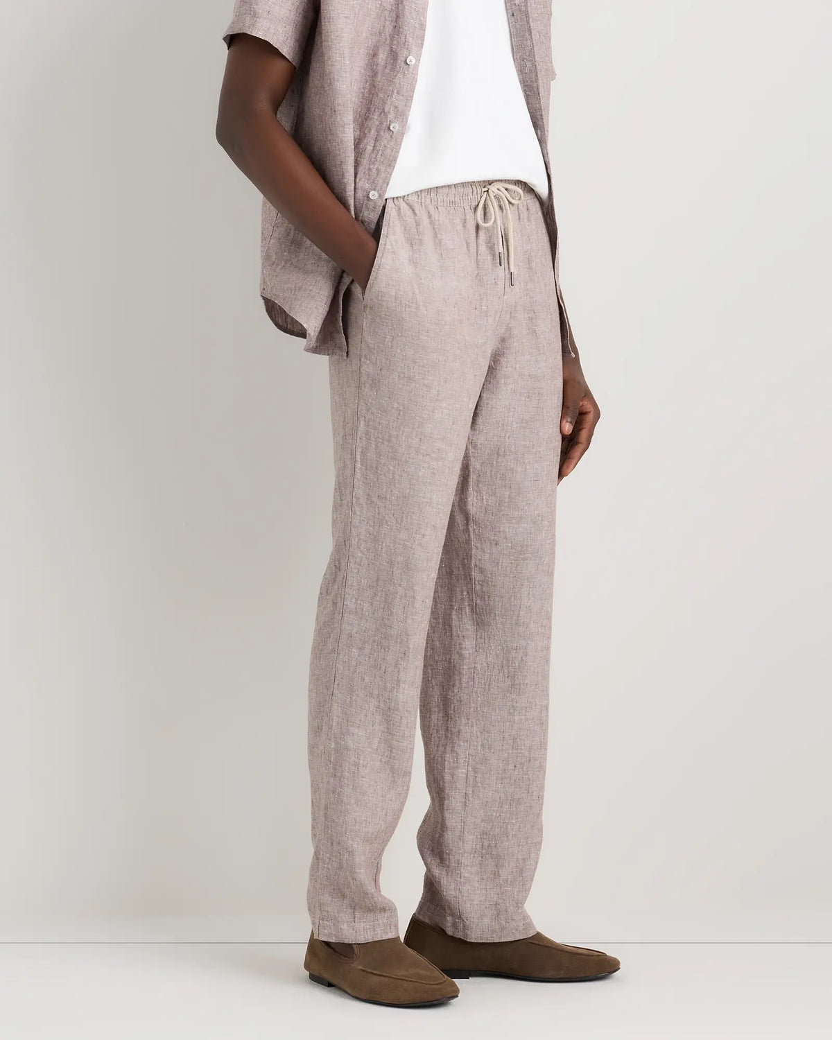 100% European Linen Drawstring Beach Pants - US 5313