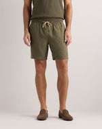100% European Linen Drawstring Beach Shorts - 7" - US 8329