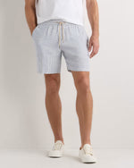 100% European Linen Drawstring Beach Shorts - 7" - US 4529