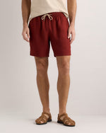 100% European Linen Drawstring Beach Shorts - 7" - US 8381