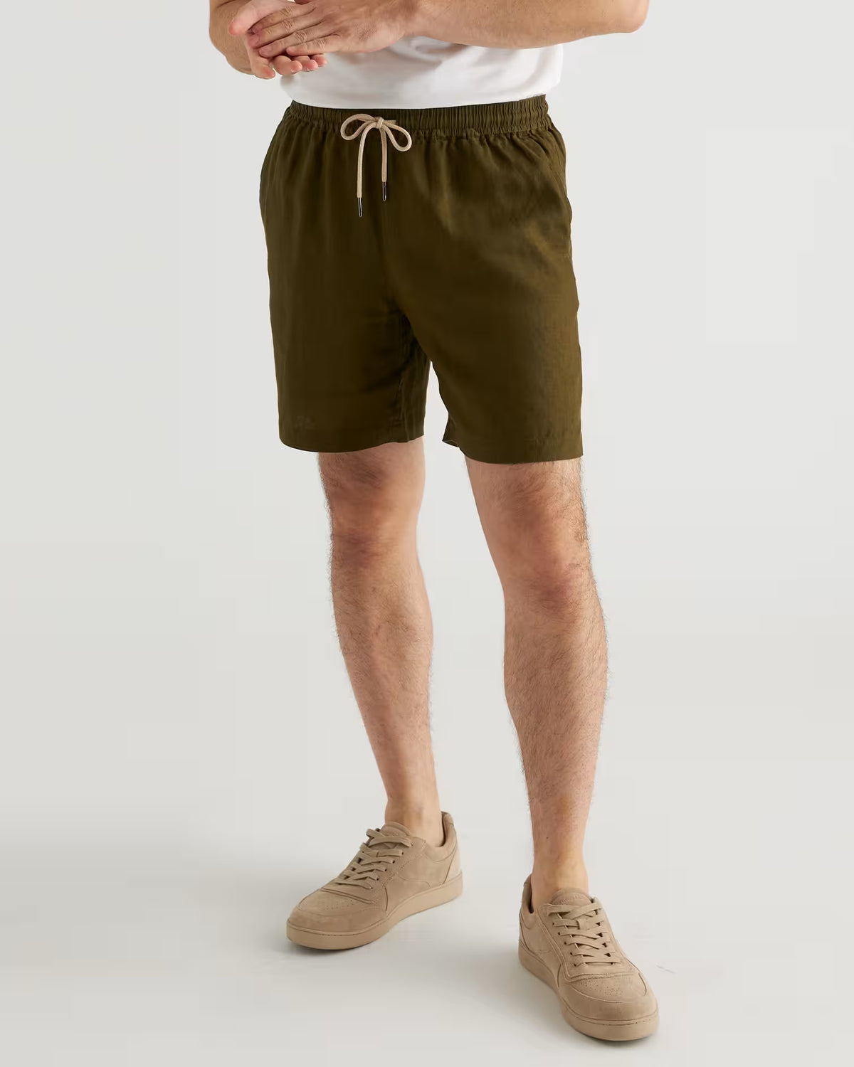 100% European Linen Drawstring Beach Shorts - 7" - US 6707