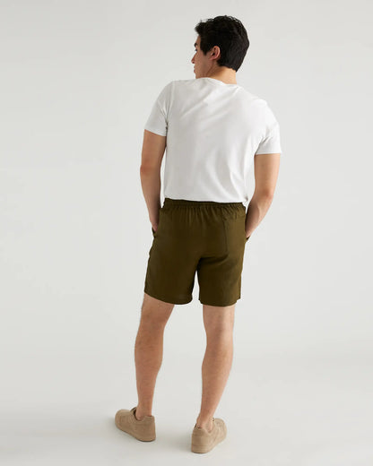 100% European Linen Drawstring Beach Shorts - 7" - US 6707