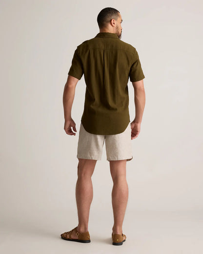 100% European Linen Drawstring Beach Shorts - 7" - US 1893