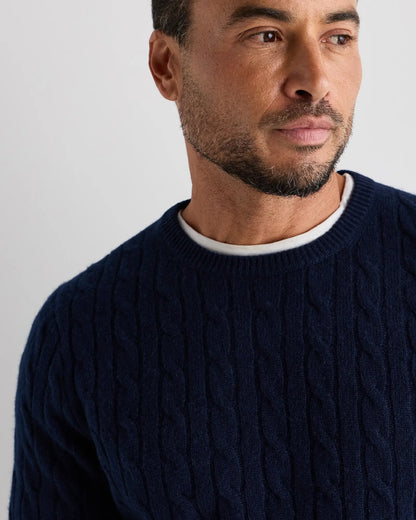 Mongolian Cashmere Classic Cable Crewneck Sweater - US 9410
