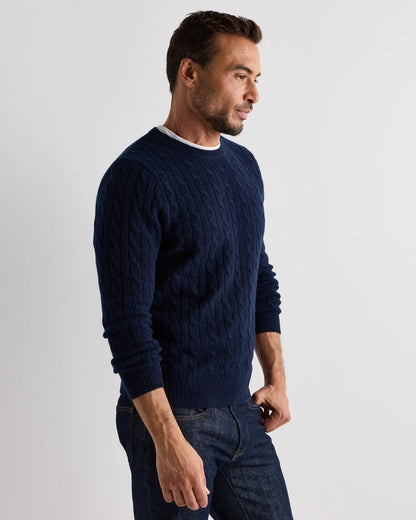 Mongolian Cashmere Classic Cable Crewneck Sweater - US 9410