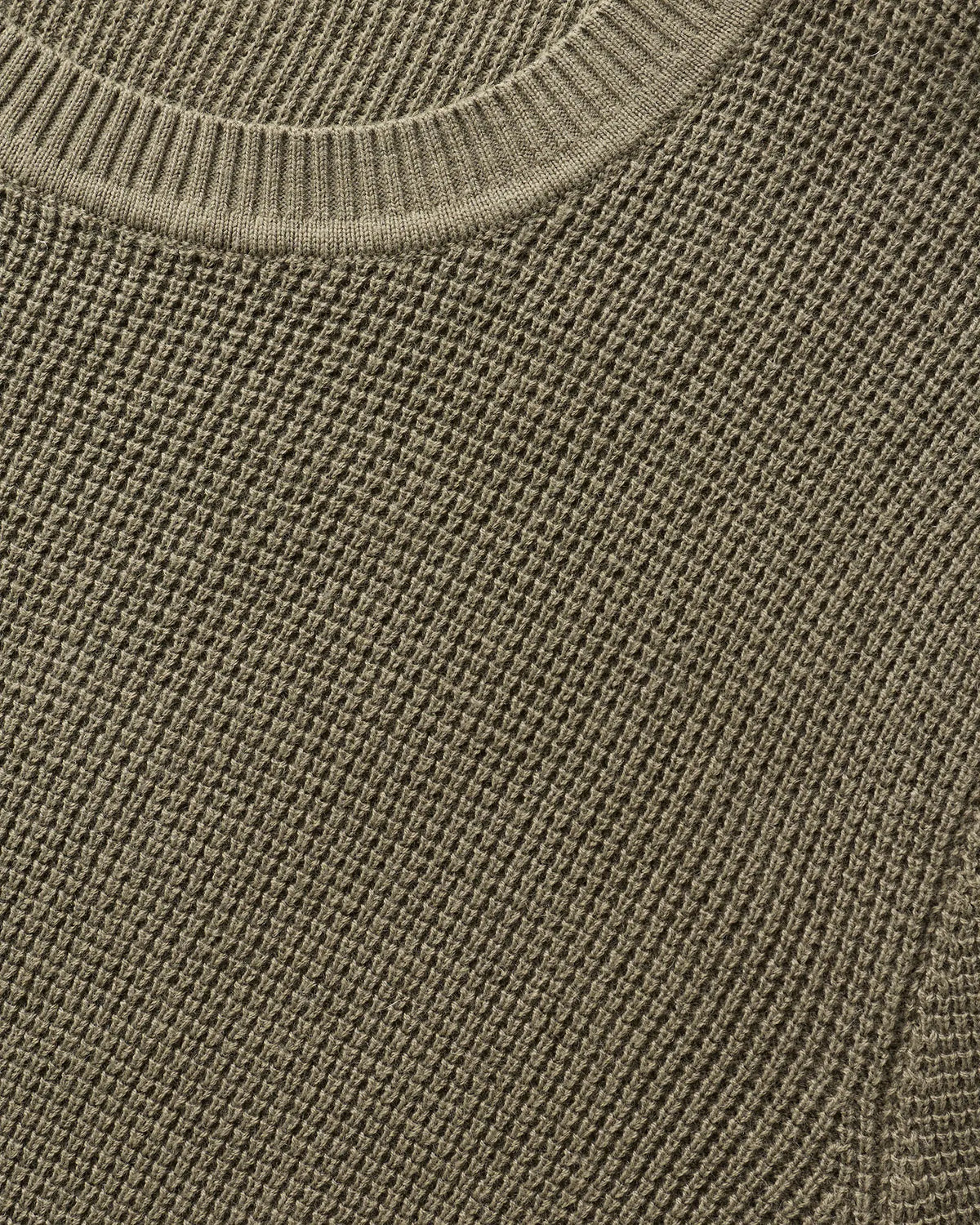 Organic Cotton Cashmere Waffle Crewneck Sweater - US 9242