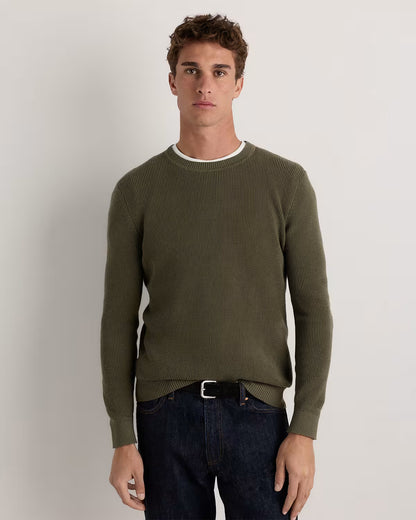 Organic Cotton Cashmere Waffle Crewneck Sweater - US 9242
