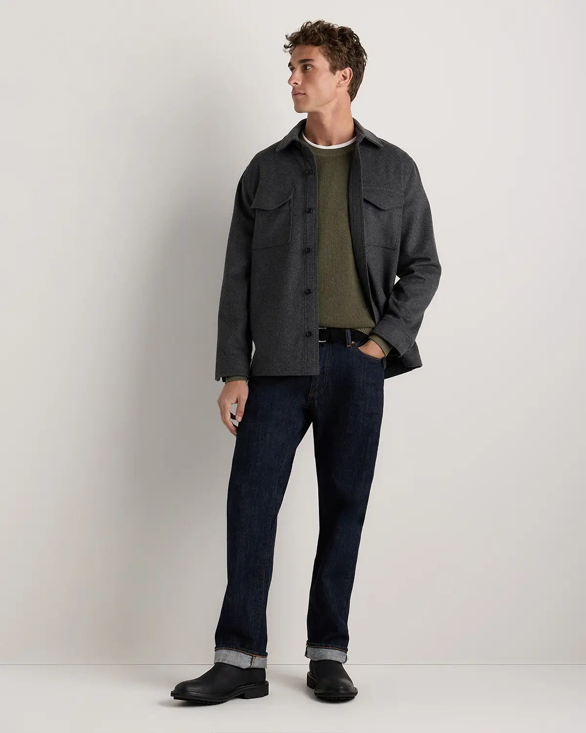 Organic Cotton Cashmere Waffle Crewneck Sweater - US 9242