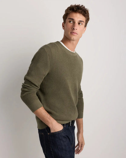 Organic Cotton Cashmere Waffle Crewneck Sweater - US 9242