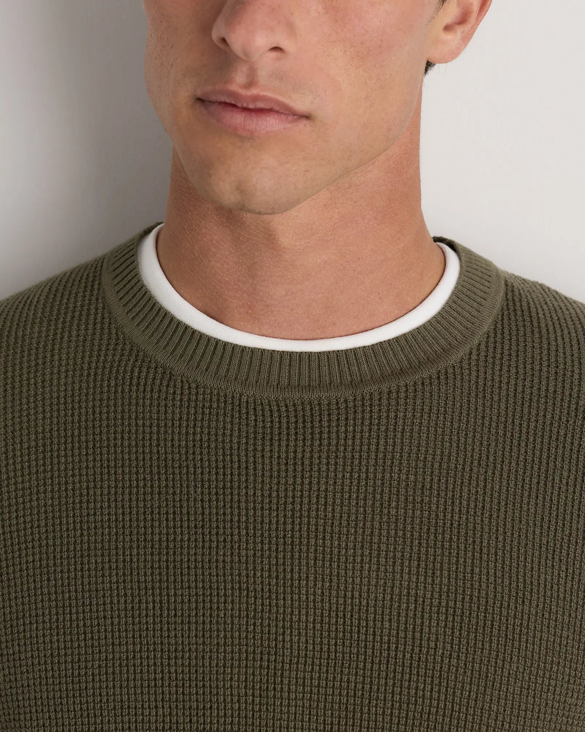Organic Cotton Cashmere Waffle Crewneck Sweater - US 9242