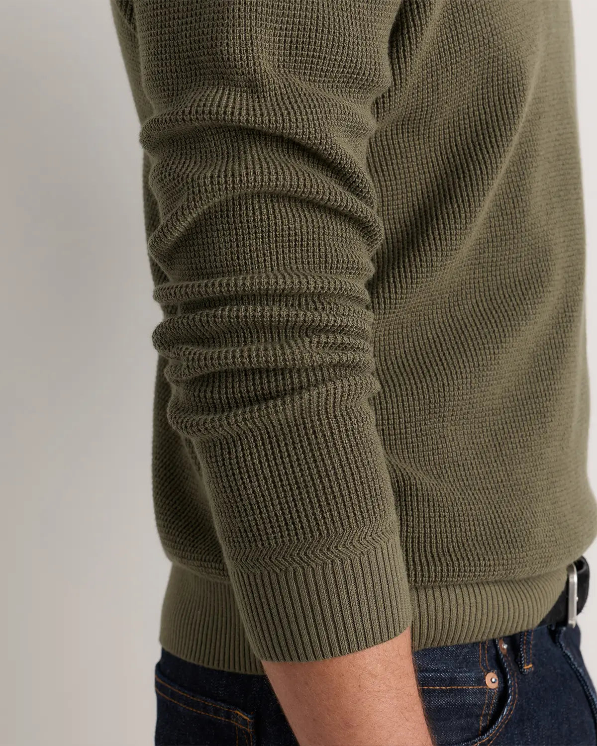 Organic Cotton Cashmere Waffle Crewneck Sweater - US 9242
