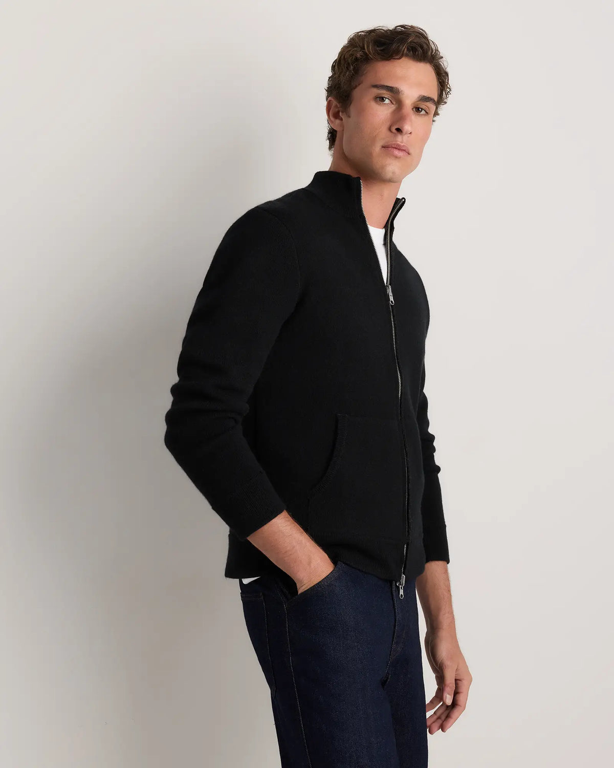 100% Reversible Cashmere Full Zip Sweater - US 4874