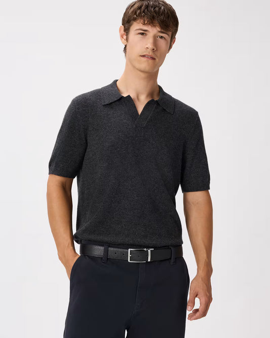 100% Mongolian Cashmere Johnny Collar Polo Sweater - US 3983