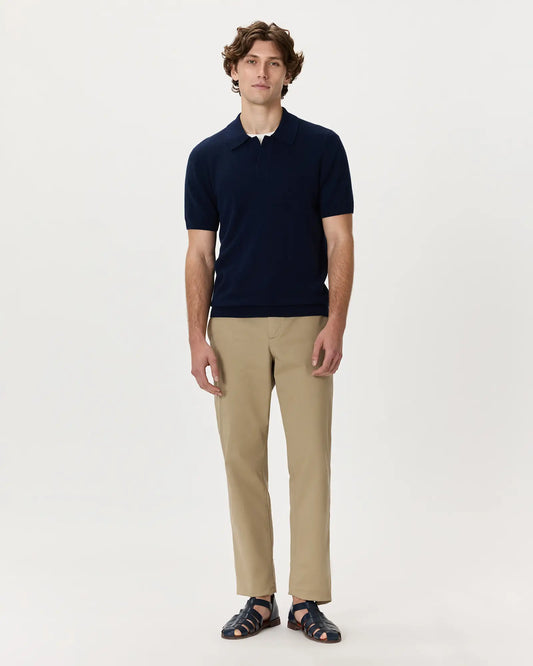 100% Mongolian Cashmere Johnny Collar Polo Sweater - US 1449