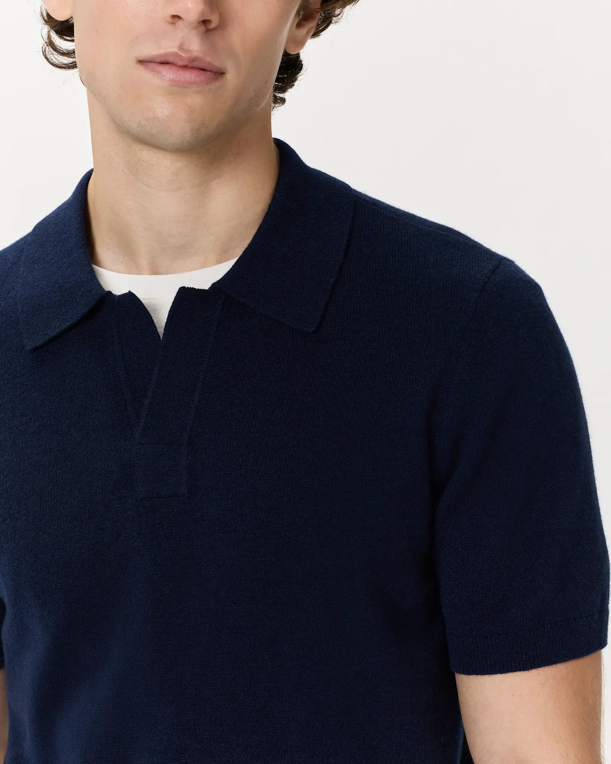 100% Mongolian Cashmere Johnny Collar Polo Sweater - US 1449