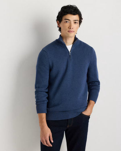 100% Organic Cotton Quarter-Zip Sweater - US 4609
