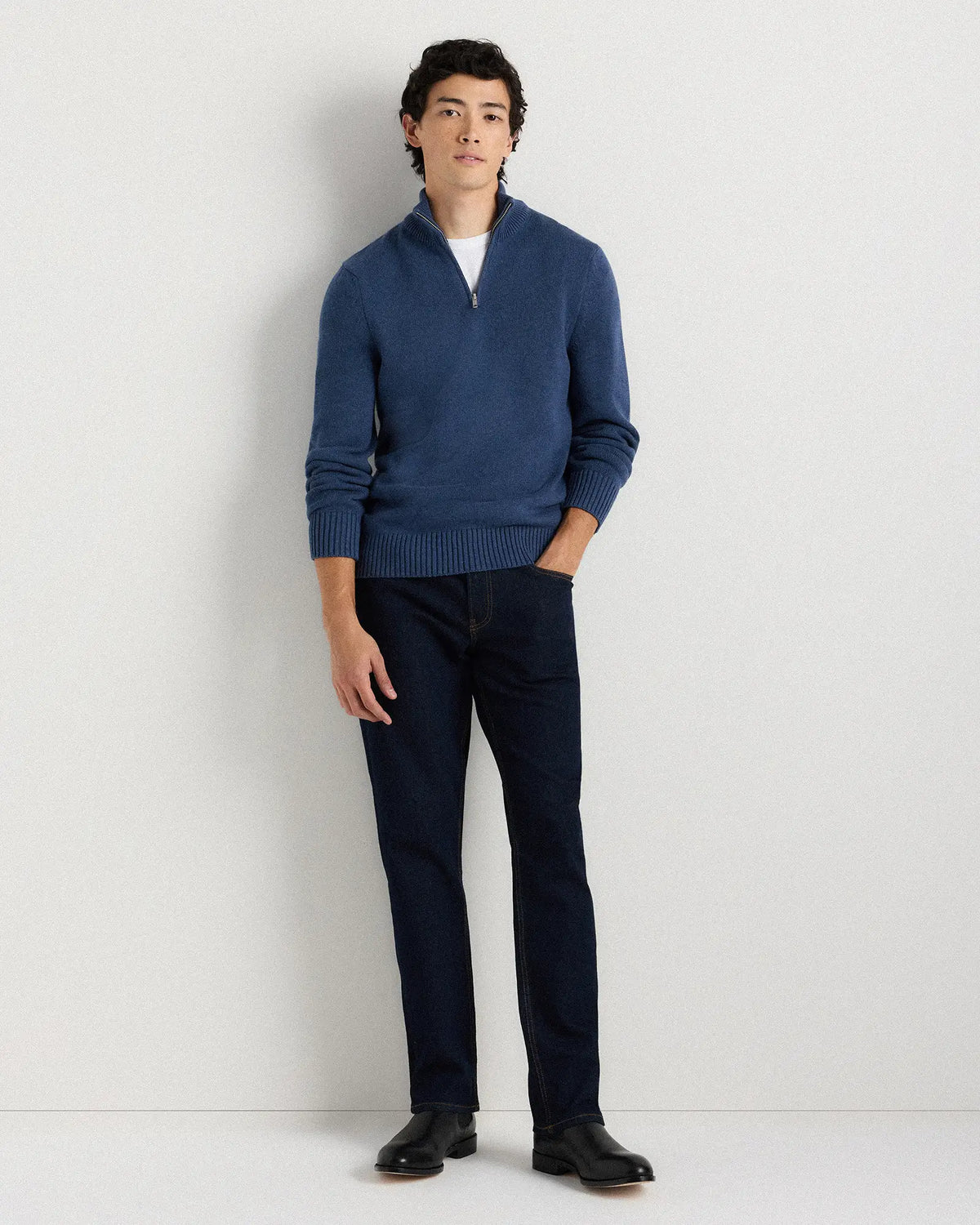 100% Organic Cotton Quarter-Zip Sweater - US 4609