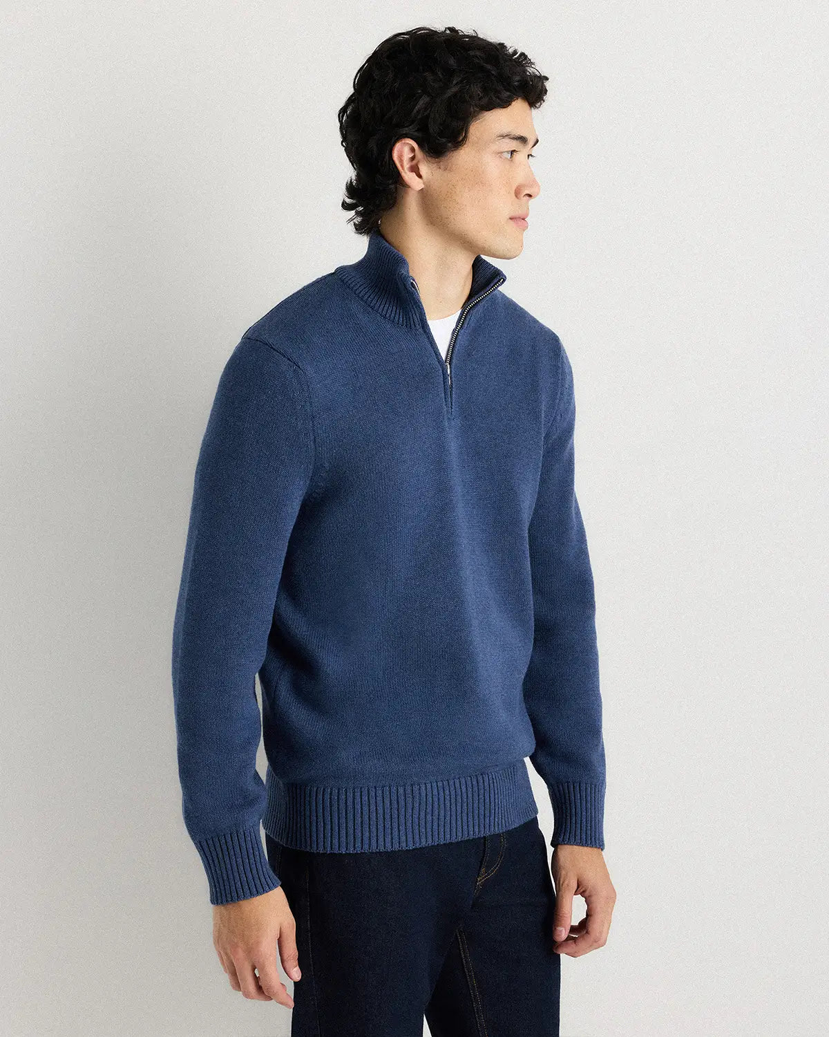 100% Organic Cotton Quarter-Zip Sweater - US 4609
