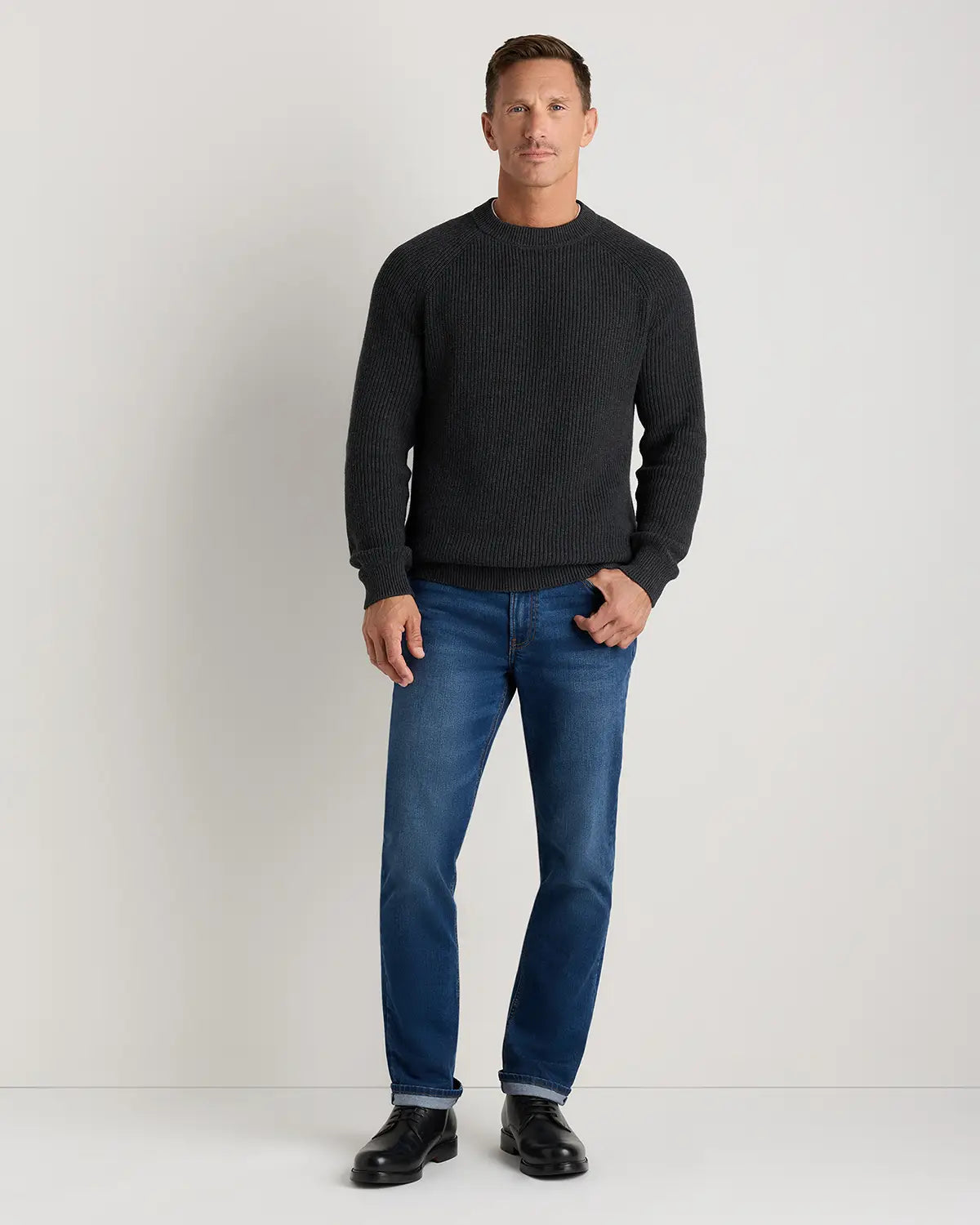 100% Organic Cotton Ribbed Crewneck Sweater - US 6944