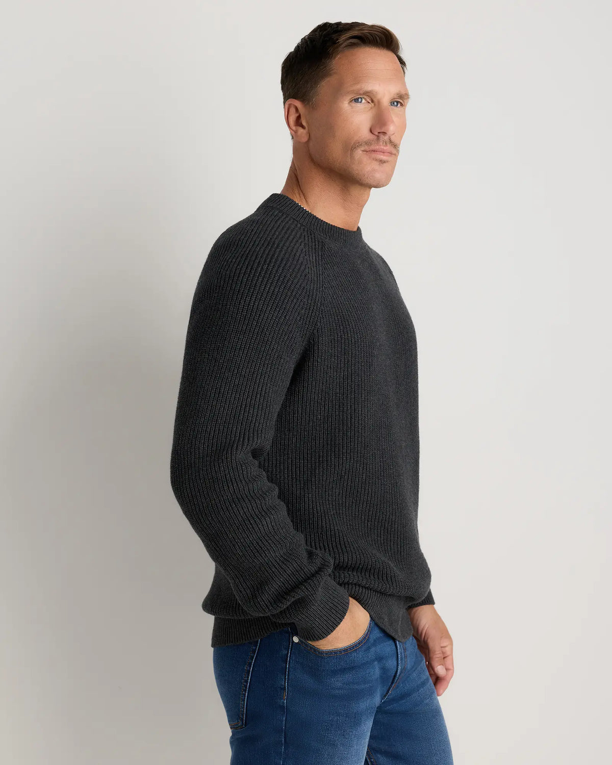 100% Organic Cotton Ribbed Crewneck Sweater - US 6944