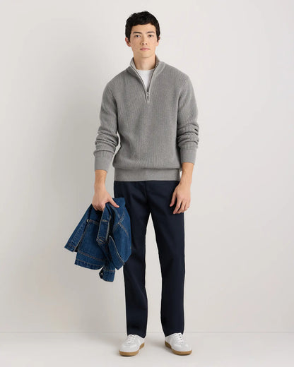 100% Organic Cotton Ribbed Quarter-Zip Sweater - US 8410