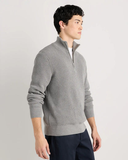 100% Organic Cotton Ribbed Quarter-Zip Sweater - US 8410