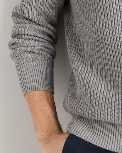 100% Organic Cotton Ribbed Quarter-Zip Sweater - US 8410