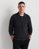 100% Organic Cotton Ribbed Polo Sweater - US 7091