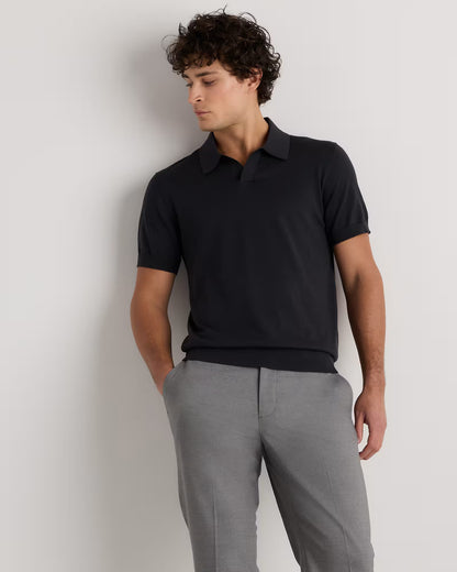 Cotton-Silk Johnny Collar Polo - US 8332