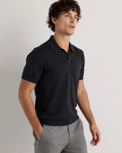 Cotton-Silk Johnny Collar Polo - US 8332