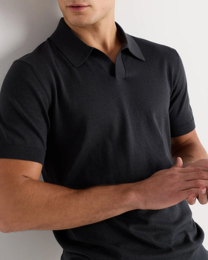 Cotton-Silk Johnny Collar Polo - US 8332