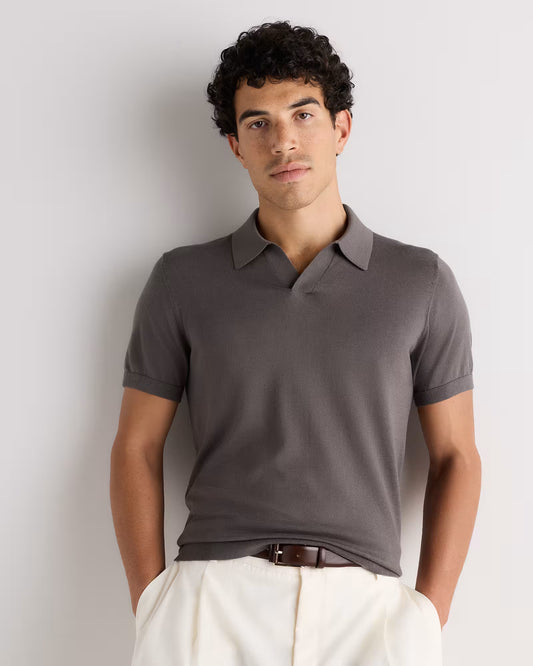 Cotton-Silk Johnny Collar Polo - US 5960