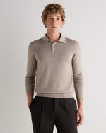Worsted Merino Wool Polo Sweater - US 3933