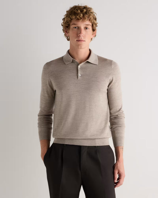 Worsted Merino Wool Polo Sweater - US 3933